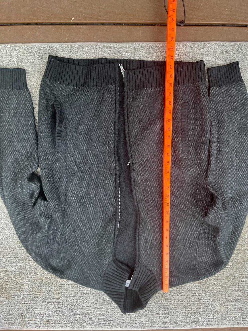 Goodfellow and Co. knit dark gray full-zip cardigan sweater, size M